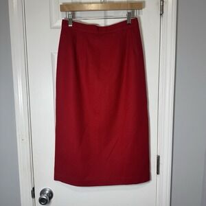 Camden‎ Classics Vintage Women's Skirt Size 10 Red Midi Pencil Straight Wool
